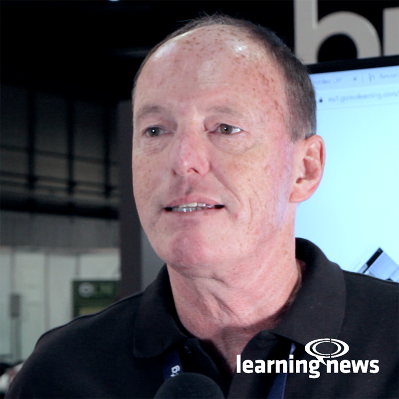 Mike Alcock, Global Sales Director for Instilled, talking to Learning News at World of Learning 2019